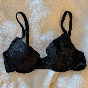 NWT Express Black Floral Jacquard Underwire Bra, Sz 34A